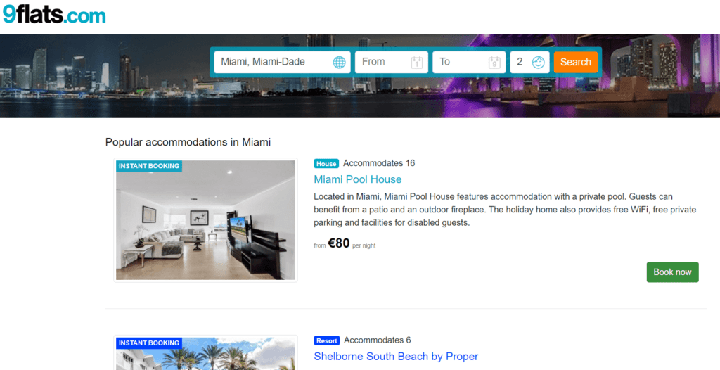 9flats, sites like Airbnb