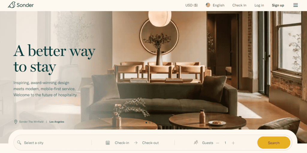 Sondar, site like Airbnb