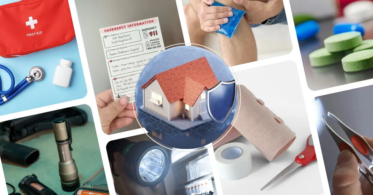 this image shows things that are inside first aid kit